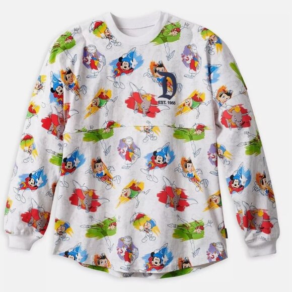 Disneyland Ink & Paint Sketch Long Sleeve Spirit Jersey NWOT Unisex Size Small - Picture 2 of 2